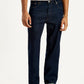 Men's 555 Dark Indigo Loose Fit Mid Rise Selvedge Jeans - Front View