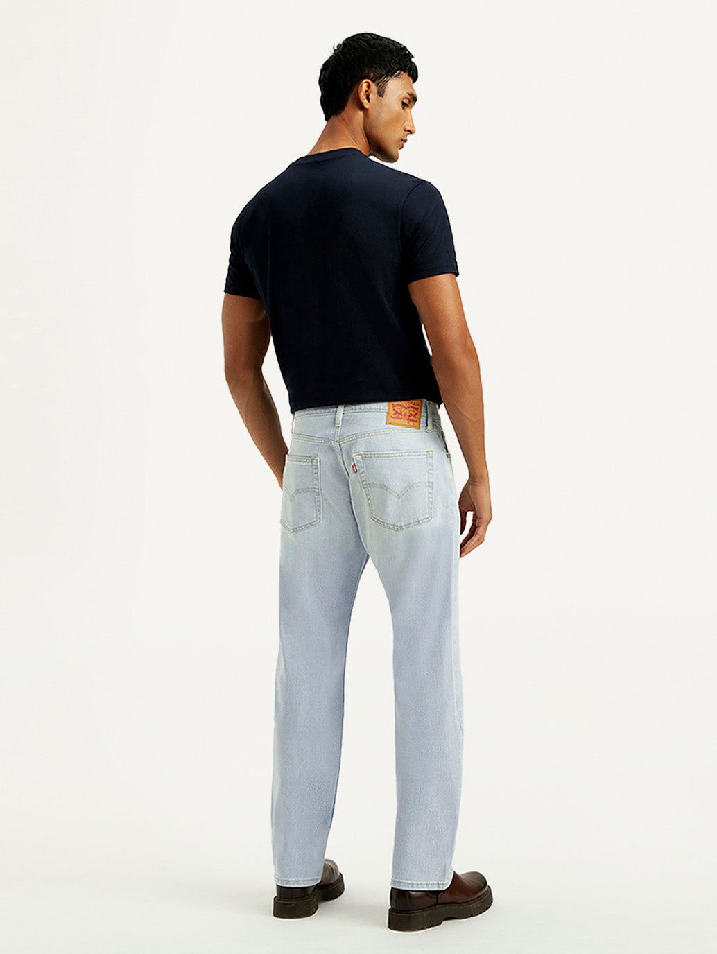 Men's 555 Light Blue Loose Fit Mid Rise Jeans - Back View