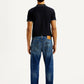 Men's 555 Blue Loose Fit Mid Rise Selvedge Jeans - Back View