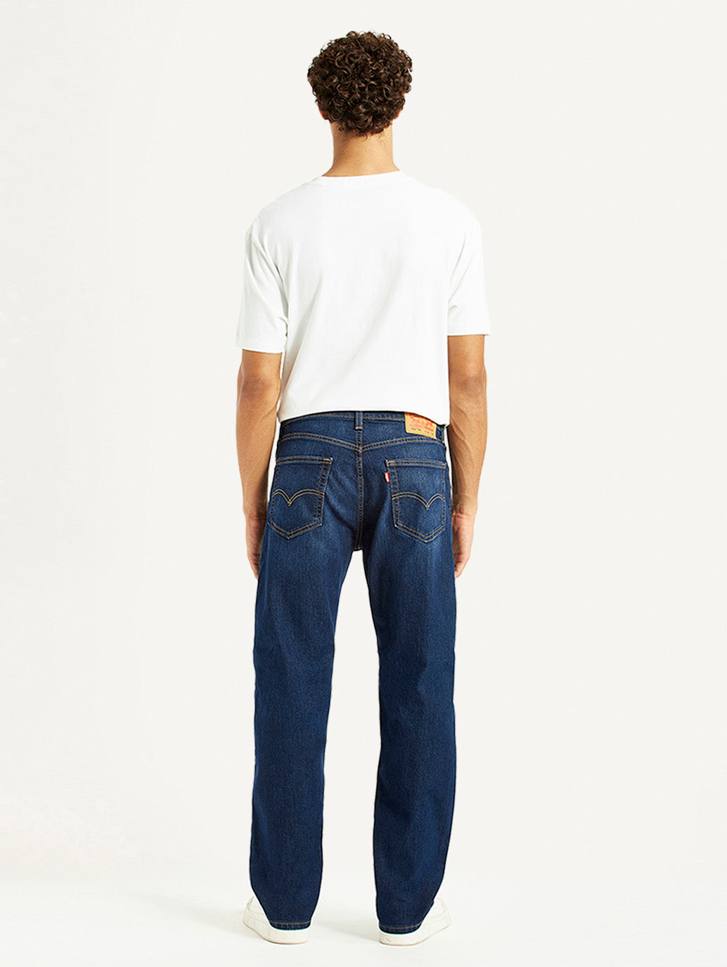 Men's 555 Dark Blue Loose Fit Mid Rise Jeans - Back View