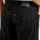 Men's 555 Black Relaxed Straight Fit Mid Rise Jeans - Detail View