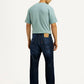 Men's 555 Dark Blue Relaxed Straight Fit Mid Rise Jeans - Back View