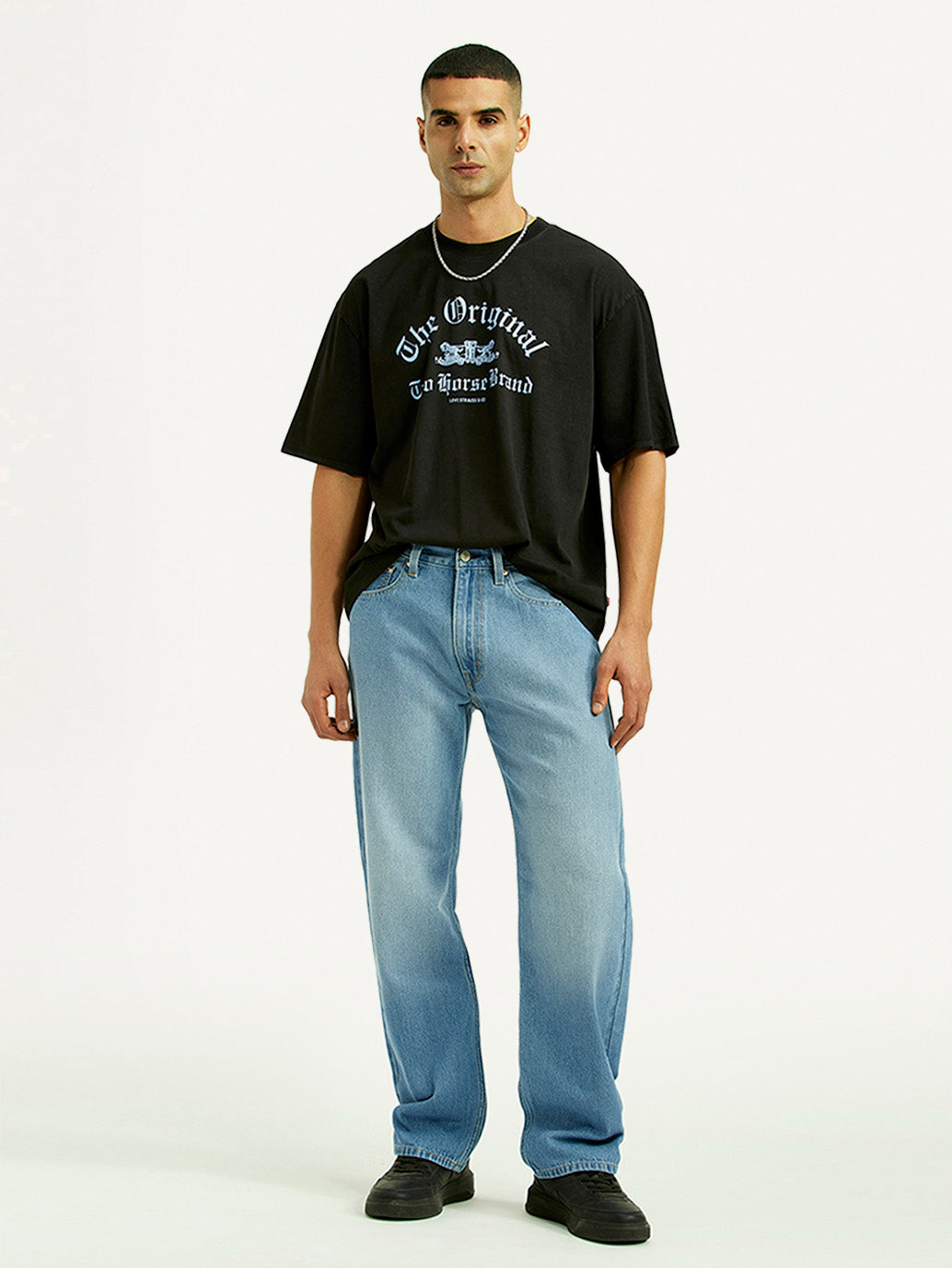 Men's 555 Light Blue Loose Fit Mid Rise Jeans