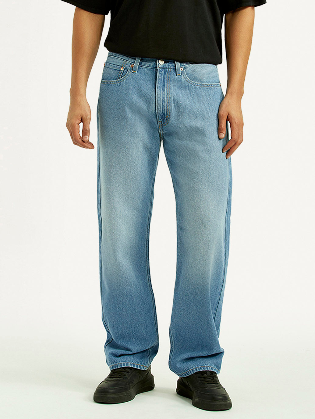 Men's 555 Light Blue Relaxed Straight Fit Mid Rise Jeans – Levis