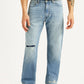 Men's 555 Light Blue Loose Fit Mid Rise Jeans - Front View