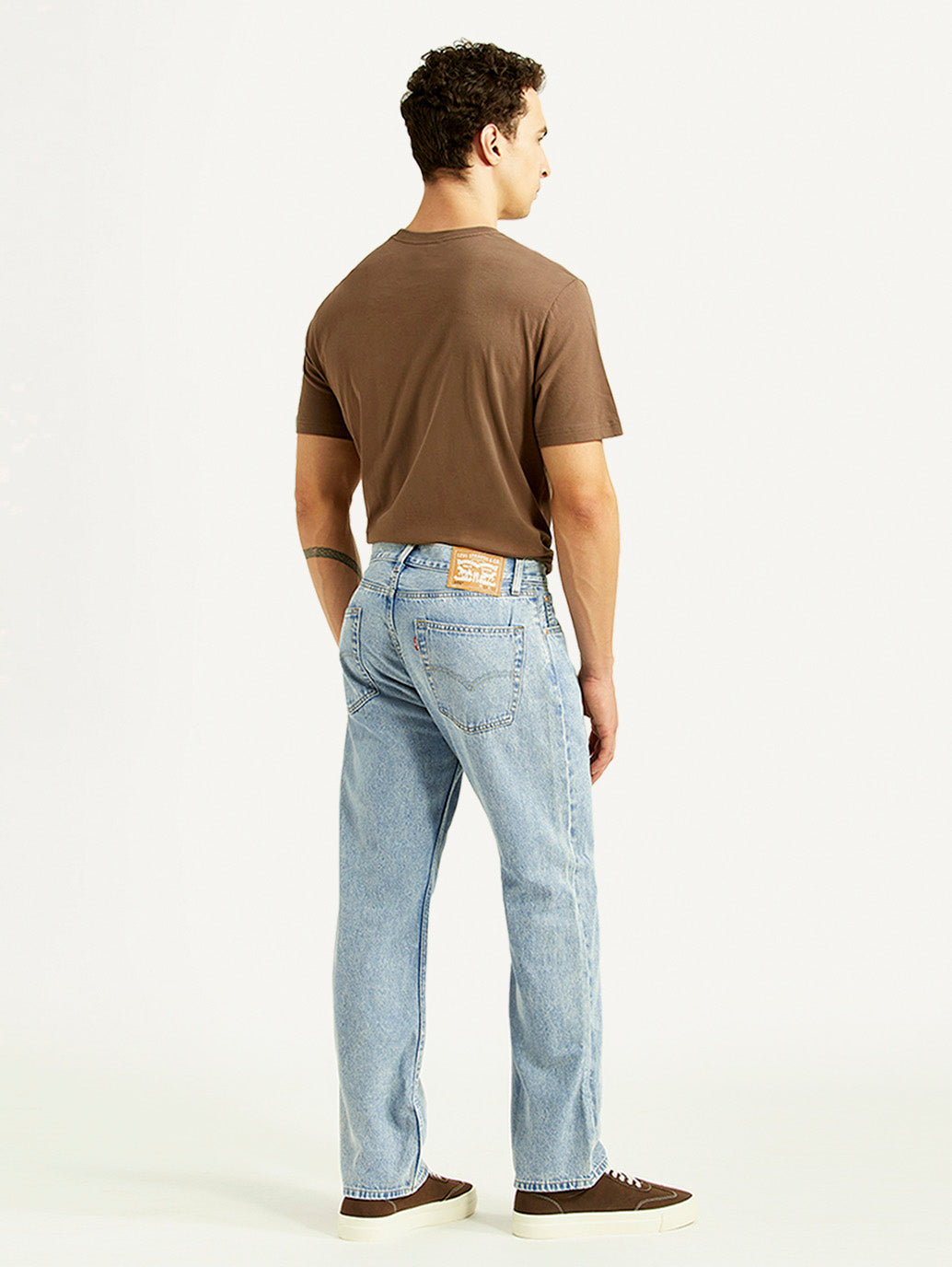 Men's 555 Light Blue Loose Fit Mid Rise Jeans - Back View