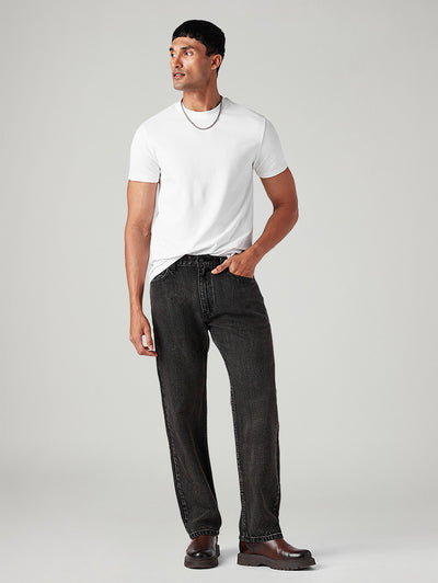 Men's 568 Charcoal Grey Loose Fit Mid Rise Tinted Jeans-image-37