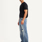 Men's 555 Light Blue Relaxed Straight Fit Mid Rise Jeans - Side View