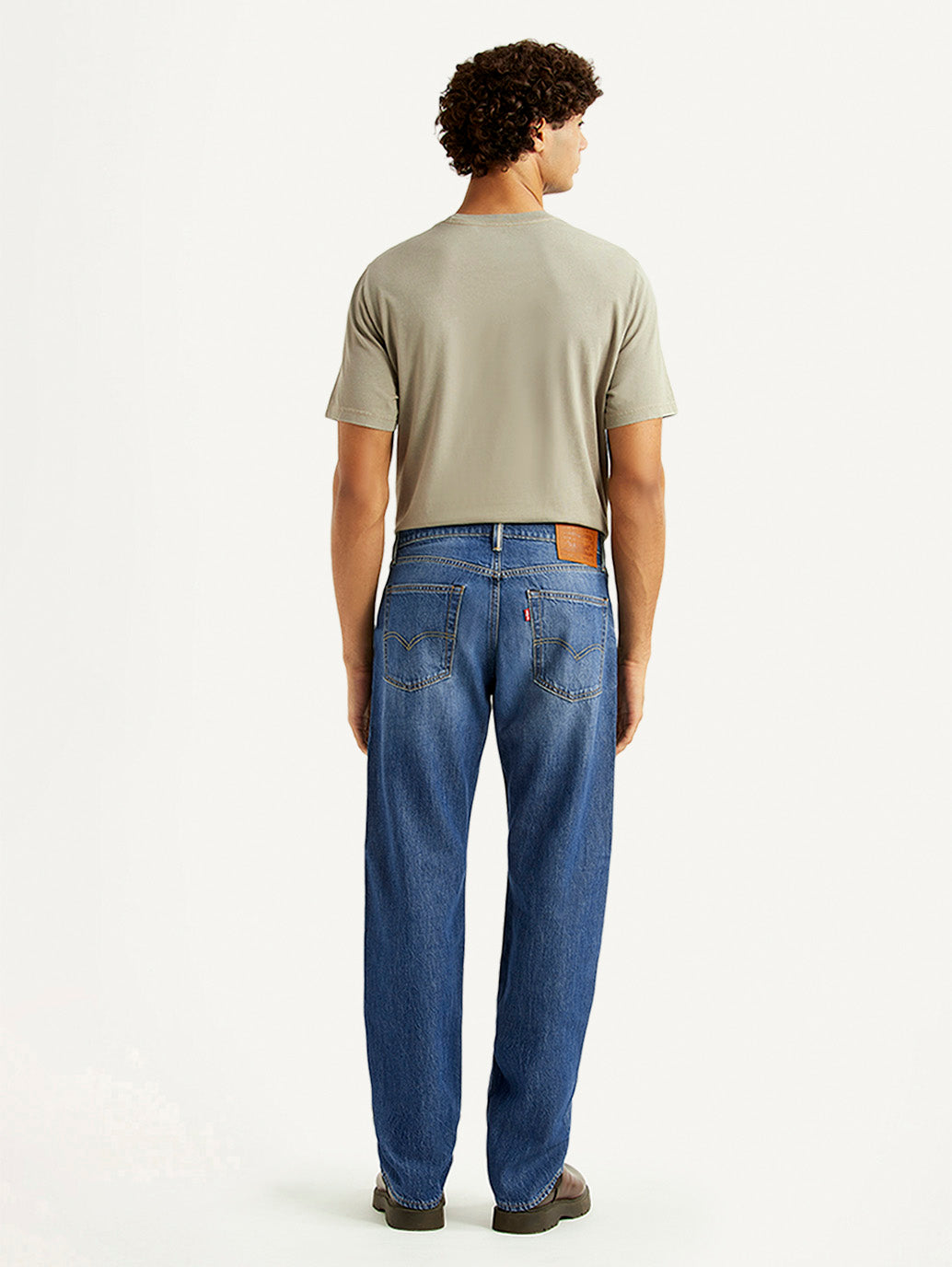 Men's 555 Blue Loose Fit Mid Rise Jeans - Back View
