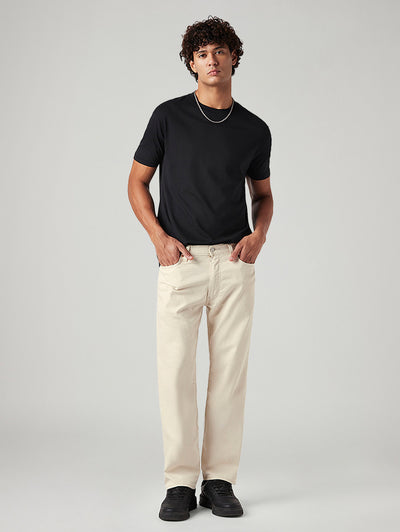 levi's Men's 555 Beige Relaxed Straight Fit Mid Rise Linen Jeans-picture-26