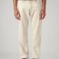 Men's 555 Beige Relaxed Straight Fit Mid Rise Linen Jeans - Front View