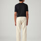 Men's 555 Beige Relaxed Straight Fit Mid Rise Linen Jeans - Back View