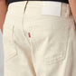 Men's 555 Beige Relaxed Straight Fit Mid Rise Linen Jeans - Detail View