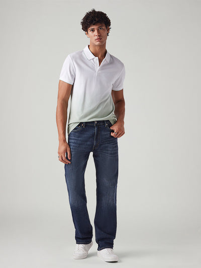 levi's Men's 555 Dark Blue Relaxed Straight Fit Mid Rise Cross Hatch Jeans-picture-18