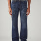 Men's 555 Dark Blue Relaxed Straight Fit Mid Rise Cross Hatch Jeans - Front View