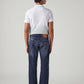 Men's 555 Dark Blue Relaxed Straight Fit Mid Rise Cross Hatch Jeans - Back View