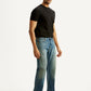 Men's 555 Blue Relaxed Straight Fit Mid Rise Tinted Jeans - Side View