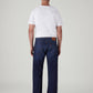 Men's 555 Dark Blue Relaxed Straight Fit Mid Rise Linen Jeans - Back View