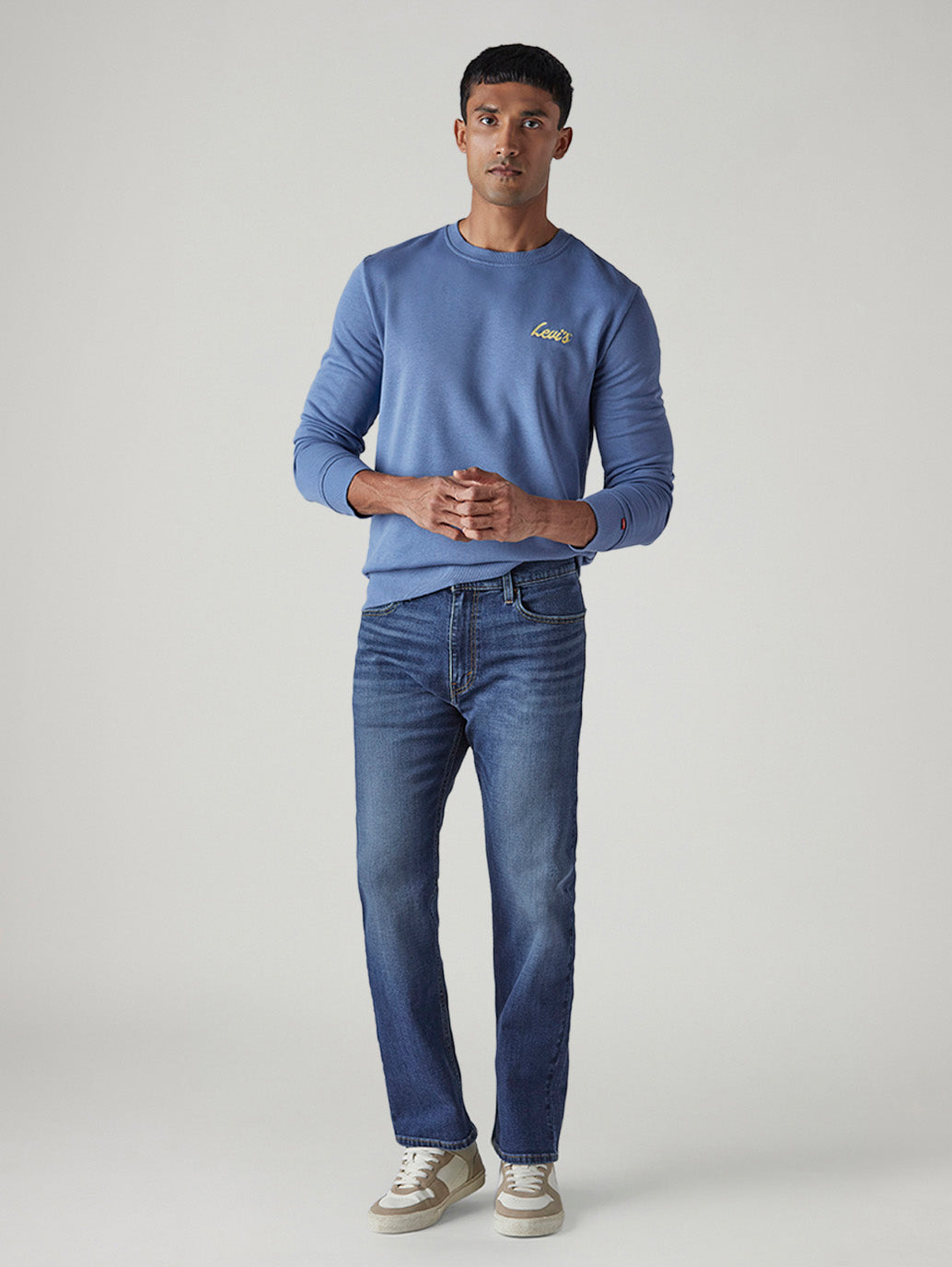 Men's 555 Indigo Relaxed Straight Fit Mid Rise Performance Jeans