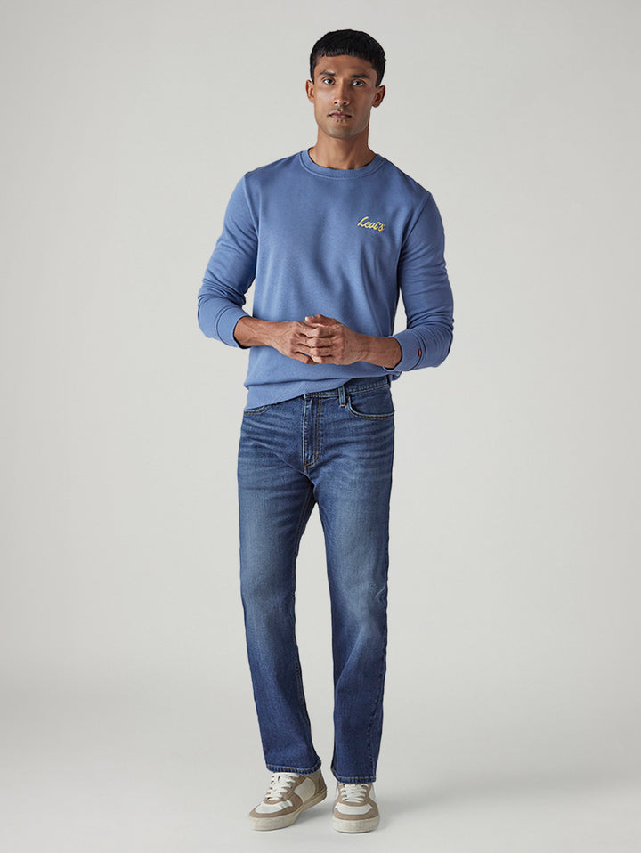 Men's 555 Indigo Relaxed Straight Fit Mid Rise Performance Jeans