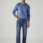 Men's 555 Indigo Relaxed Straight Fit Mid Rise Performance Jeans - Front View