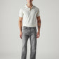 Men's 555 Grey Relaxed Straight Fit Mid Rise Jeans - Front View