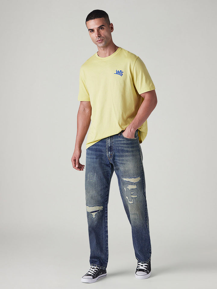 Men's 555 Indigo Relaxed Straight Fit Mid Rise Jeans