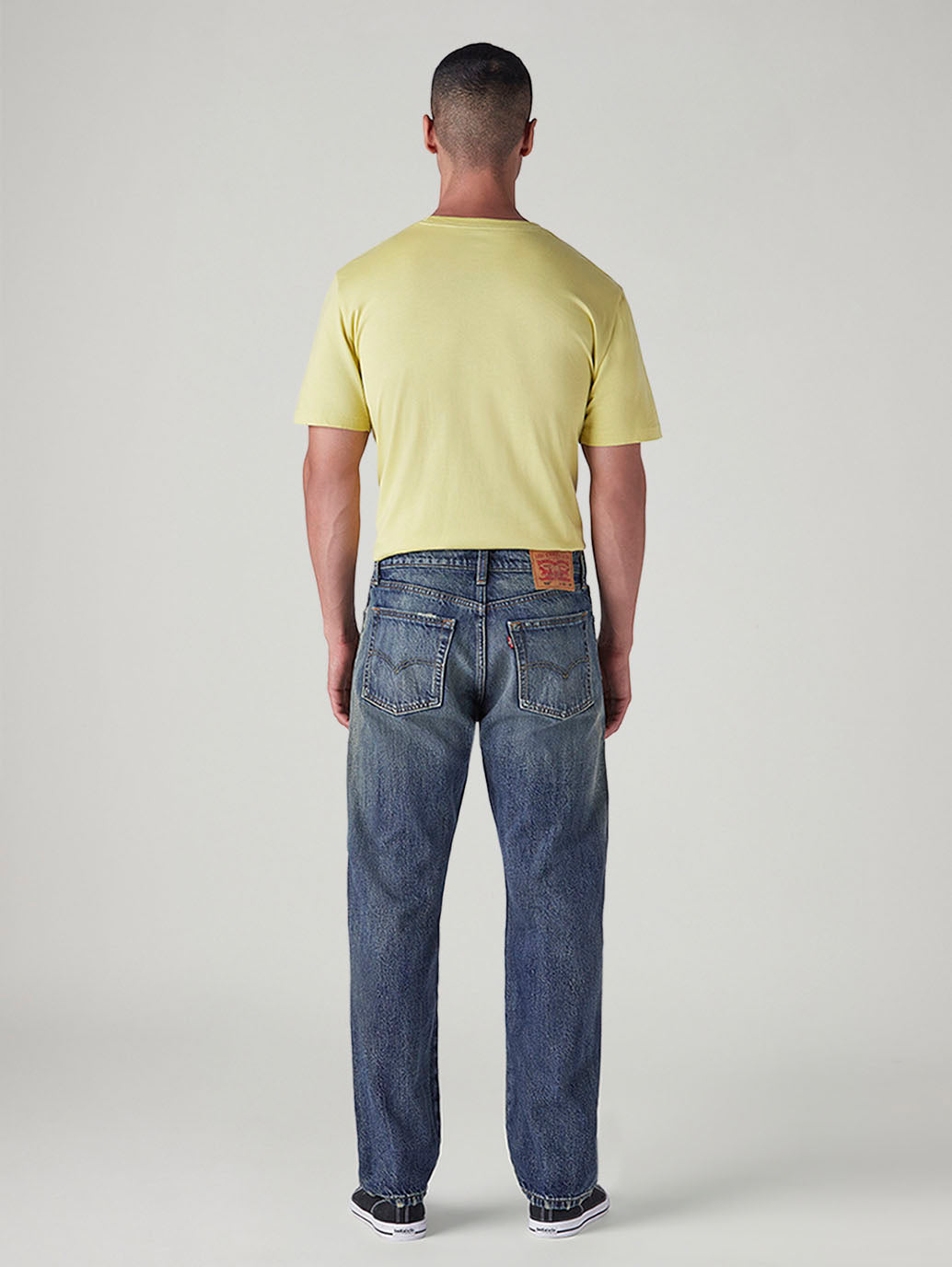 Men's 555 Indigo Relaxed Straight Fit Mid Rise Jeans - Back View