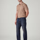 Men's 555 Dark Indigo Relaxed Straight Fit Mid Rise Selvedge Jeans - Side View