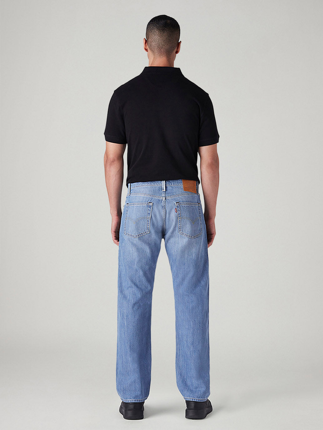 Men's 555 Light Indigo Relaxed Straight Fit Mid Rise Selvedge Jeans - 20 View
