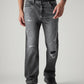 Men's 555 Charcoal Grey Relaxed Straight Fit Mid Rise Jeans - Front View