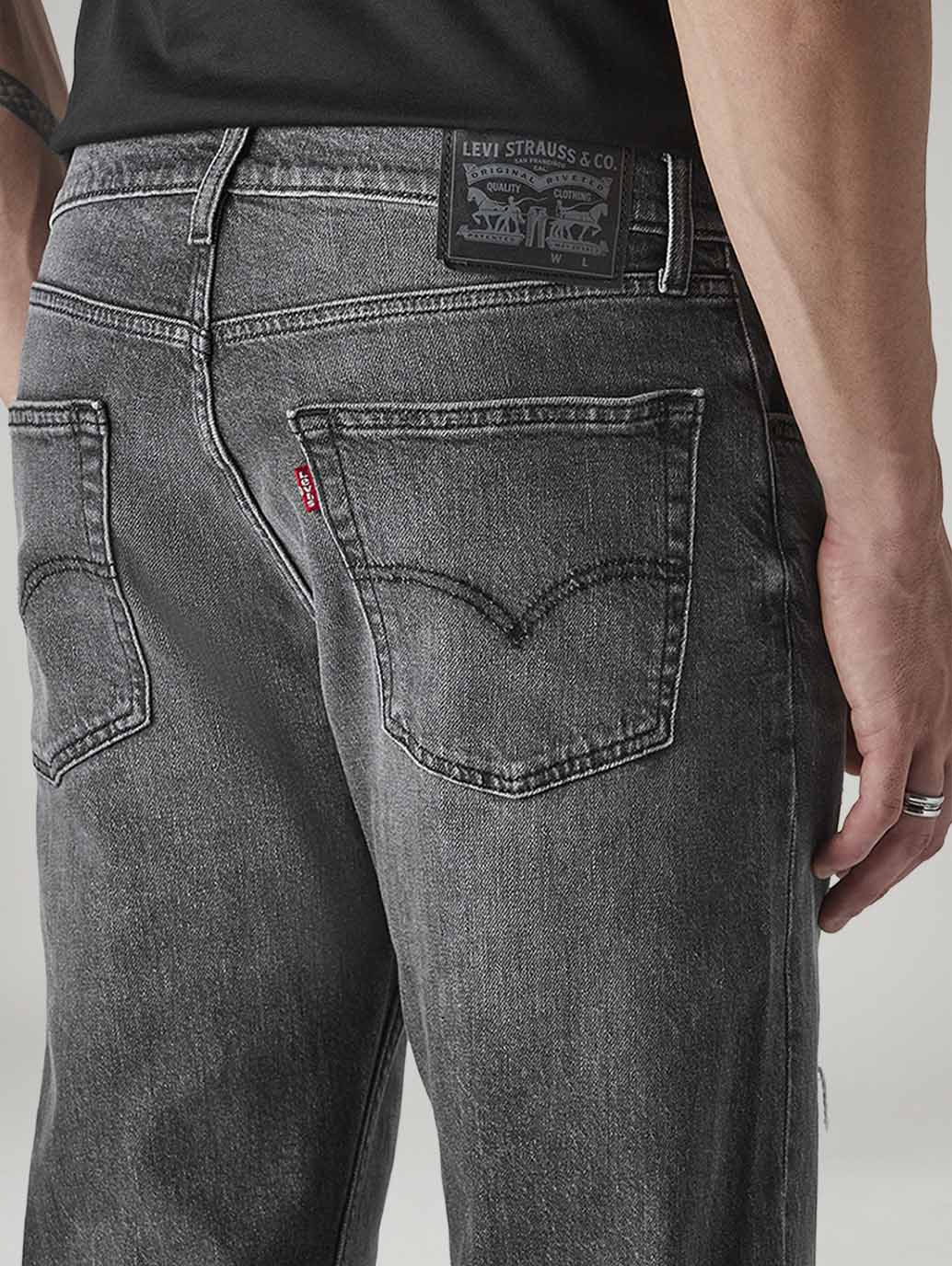 Men's 555 Charcoal Grey Relaxed Straight Fit Mid Rise Jeans - 20 View
