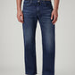 Men's 555 Dark Indigo Relaxed Straight Fit Mid Rise Jeans - Front View