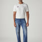 Men's 555 Blue Relaxed Straight Fit Mid Rise Performance Jeans - Front View