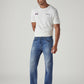 Men's 555 Blue Relaxed Straight Fit Mid Rise Performance Jeans - Side View