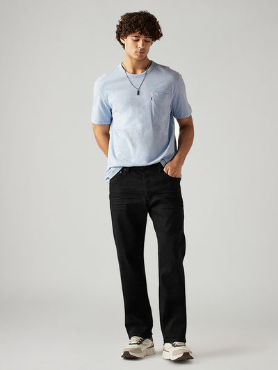 levi's Men's 555 Black Relaxed Straight Fit Mid Rise Jeans-picture-29