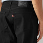 Men's 555 Black Relaxed Straight Fit Mid Rise Jeans - Detail View