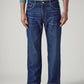 Men's 555 Blue Relaxed Straight Fit Mid Rise Jeans - Front View