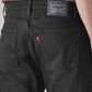 Men's 555 Black Relaxed Straight Fit Mid Rise Jeans - Detail View