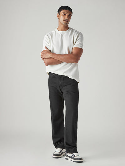 levi's Men's 555 Black Relaxed Straight Fit Mid Rise Jeans-picture-18