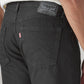 Men's 555 Black Relaxed Straight Fit Mid Rise Jeans - Detail View
