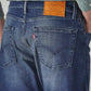 Men's 555 Blue Relaxed Straight Fit Mid Rise Selvedge Jeans - Detail View