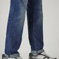 Men's 555 Blue Relaxed Straight Fit Mid Rise Selvedge Jeans - Detail View