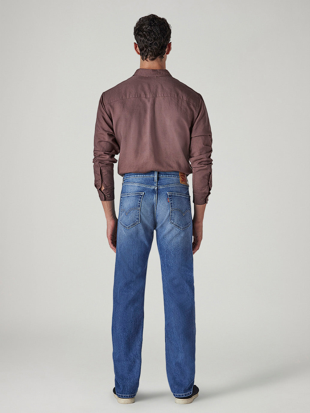 Men's 555 Blue Relaxed Straight Fit Mid Rise Jeans - 20 View