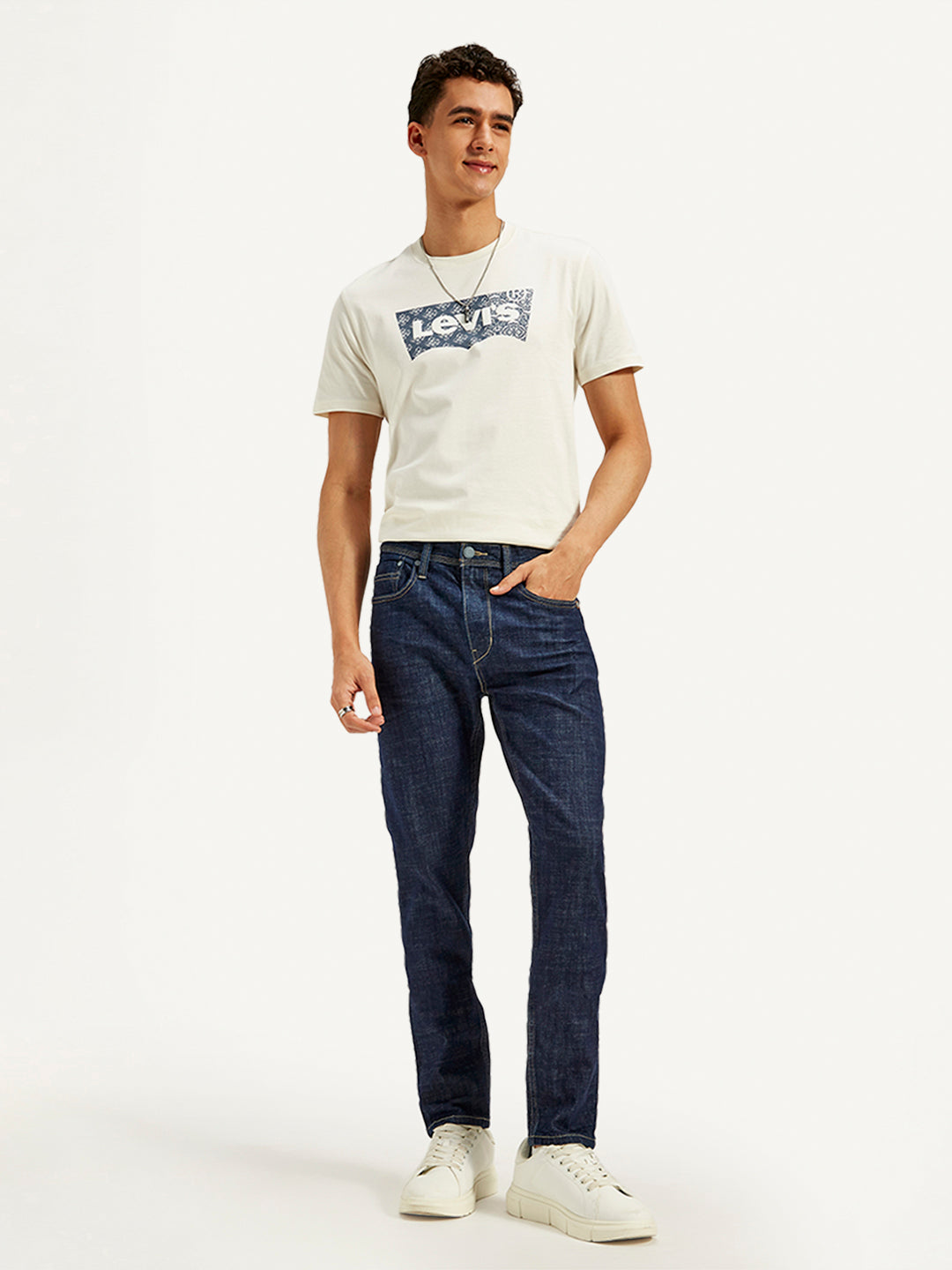Men's 512 Dark Blue Slim Tapered Fit Mid Rise Jeans