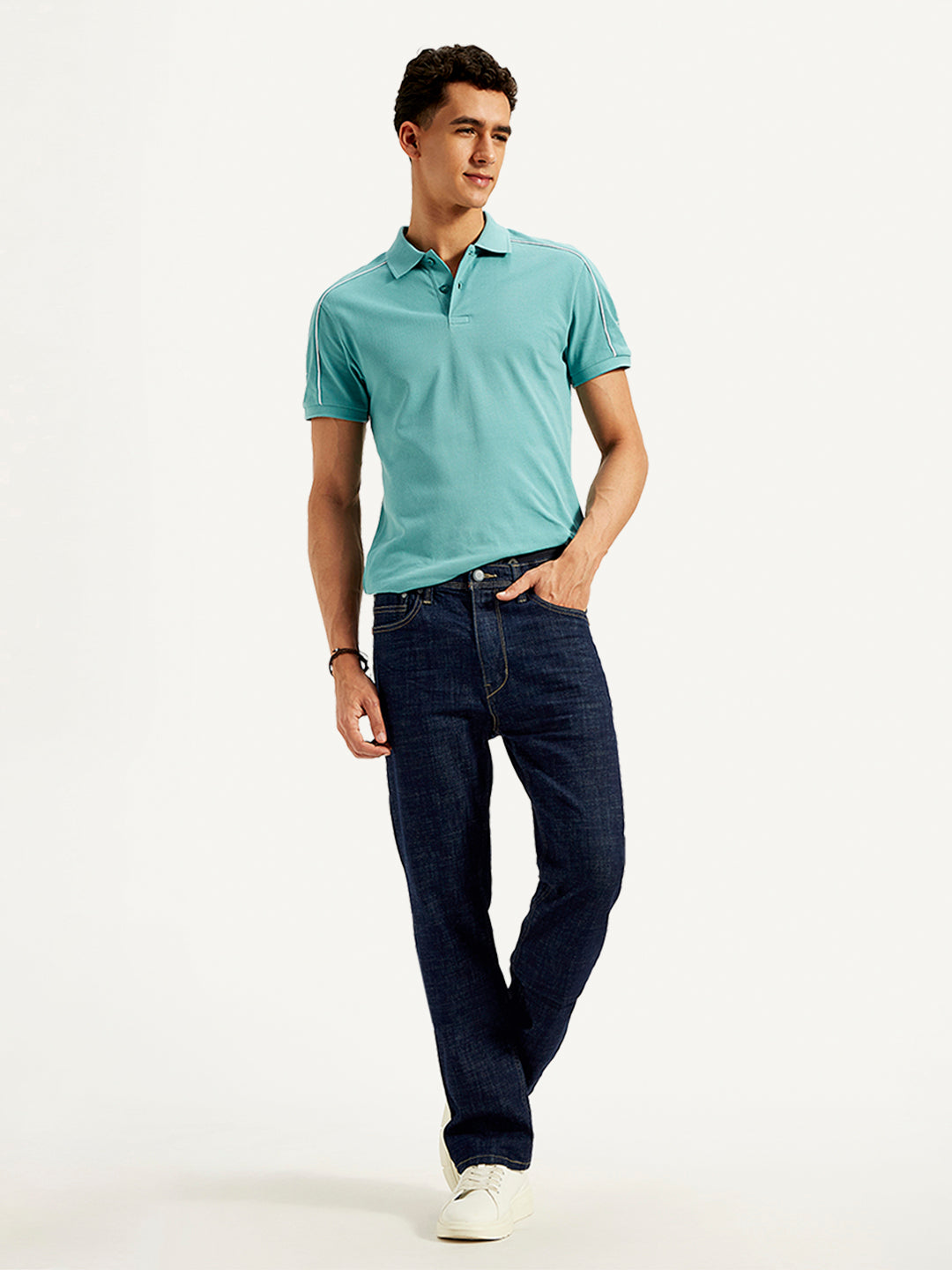 Men's 513 Navy Blue Slim Straight Fit Mid Rise Jeans