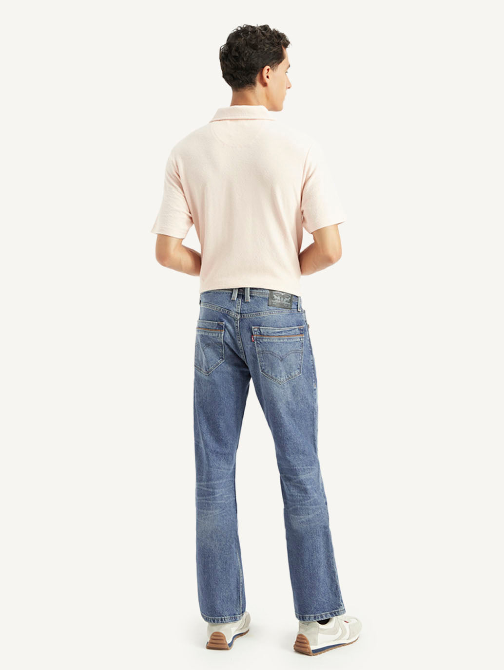 Men's 527 Blue Bootcut Fit Mid Rise Jeans - Back View