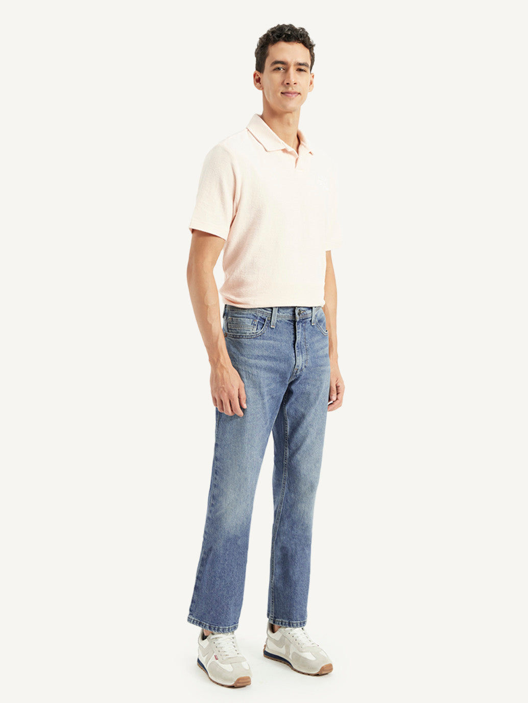 Men's 527 Blue Bootcut Fit Mid Rise Jeans - Side View