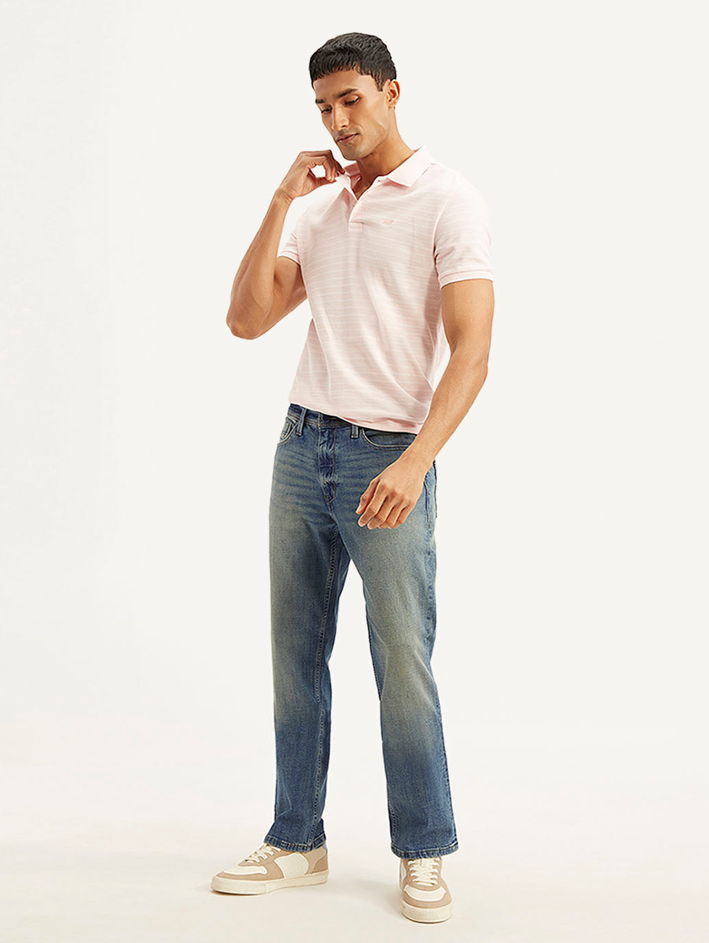Men's 541 Blue Athletic Tapered Fit Mid Rise Jeans