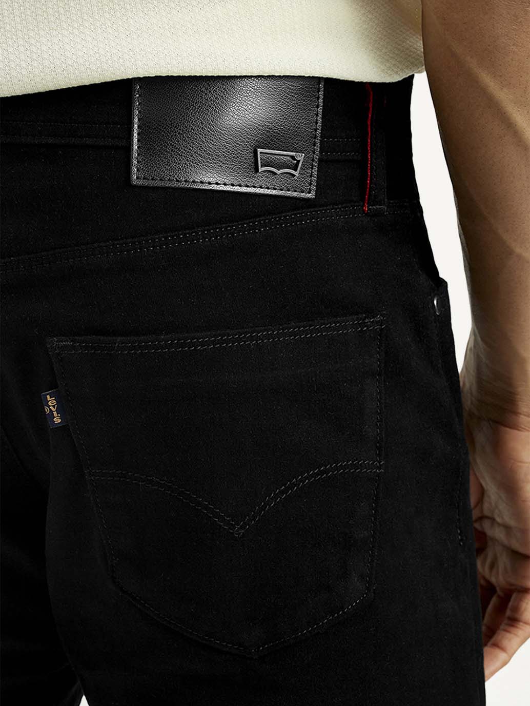 Men's Redloop 511 Black Slim Fit Mid Rise Jeans - Detail View